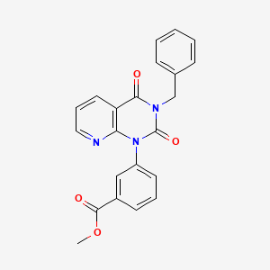 molecular formula C22H17N3O4 B1243395 3-[(3-Benzyl-1,2,3,4-tetrahydro-2,4-dioxopyrido[2,3-d]pyrimidin)-1-yl]benzoic acid methyl ester 