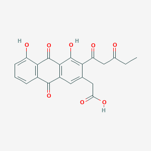 molecular formula C21H16O8 B1243396 [4,5-Dihydroxy-9,10-dioxo-3-(3-oxopentanoyl)-9,10-dihydroanthracen-2-yl]acetic acid 