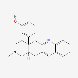 molecular formula C23H24N2O B1243400 3-[(4aS,12aR)-2-methyl-1,3,4,5,12,12a-hexahydropyrido[3,4-b]acridin-4a-yl]phenol 