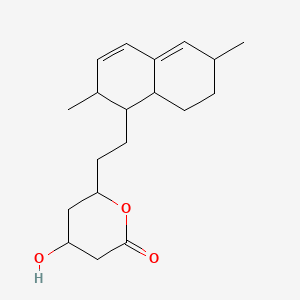 molecular formula C19H28O3 B1243401 6-[2-(2,6-dimethyl-1,2,6,7,8,8a-hexahydronaphthalen-1-yl)ethyl]-4-hydroxyoxan-2-one 