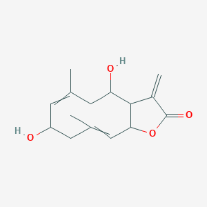 4,8-Dihydroxy-6,10-dimethyl-3-methylidene-3AH,4H,5H,8H,9H,11AH-cyclodeca[B]furan-2-one