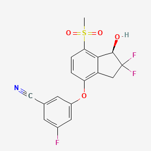 3-[[(1R)-2,2-difluoro-1-hydroxy-7-methylsulfonyl-1,3-dihydroinden-4-yl]oxy]-5-fluorobenzonitrile