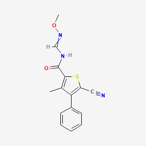 5-cyano-N-[(methoxyimino)methyl]-3-methyl-4-phenylthiophene-2-carboxamide