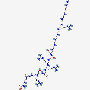 2-[(4S)-4-[[(2S)-1-[2-[[(2R,3R)-2-amino-3-hydroxybutyl]amino]ethyl]pyrrolidin-2-yl]methylamino]-5-[[(2R)-1-[[(2S)-1-[[(2S)-1-[[(2S)-1-[[(2R)-1-[[(2R)-1-[2-[2-[2-[2-[[(2S)-1-[2-[2-[4-(aminomethylamino)butylamino]ethylamino]ethylamino]-5-(diaminomethylideneamino)pentan-2-yl]amino]ethylamino]ethylamino]ethylamino]ethylamino]-3-hydroxypropan-2-yl]amino]-3-hydroxypropan-2-yl]amino]-5-(diaminomethylideneamino)pentan-2-yl]amino]-5-(diaminomethylideneamino)pentan-2-yl]amino]-4-methylpentan-2-yl]amino]-3-hydroxypropan-2-yl]amino]pentyl]guanidine