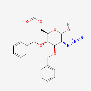 (5-azido-3,4-bis(benzyloxy)-6-hydroxytetrahydro-2H-pyran-2-yl)methyl ethanoate