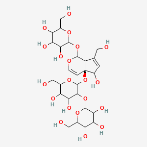 2-{[(4aS)-4a-{[4,5-dihydroxy-6-(hydroxymethyl)-3-{[3,4,5-trihydroxy-6-(hydroxymethyl)oxan-2-yl]oxy}oxan-2-yl]oxy}-5-hydroxy-7-(hydroxymethyl)-1H,5H,7aH-cyclopenta[c]pyran-1-yl]oxy}-6-(hydroxymethyl)oxane-3,4,5-triol