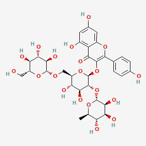 3-[(2S,3R,4S,5S,6R)-4,5-dihydroxy-6-[[(2R,3R,4S,5S,6R)-3,4,5-trihydroxy-6-(hydroxymethyl)oxan-2-yl]oxymethyl]-3-[(2R,3S,4S,5S,6R)-3,4,5-trihydroxy-6-methyloxan-2-yl]oxyoxan-2-yl]oxy-5,7-dihydroxy-2-(4-hydroxyphenyl)chromen-4-one