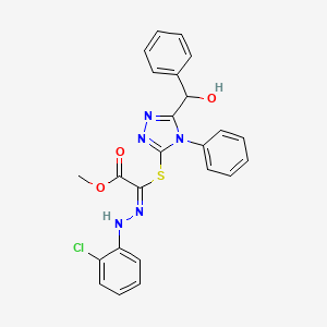 molecular formula C24H20ClN5O3S B1243439 2-[(2-氯苯基)肼基]-2-[[5-[羟基(苯基)甲基]-4-苯基-1,2,4-三唑-3-基]硫代]乙酸甲酯 