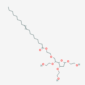 2-Hydroxyethyl 2-deoxy-3,5-bis-O-(2-hydroxyethyl)-6-O-{2-[(octadec-9-enoyl)oxy]ethyl}hexofuranoside