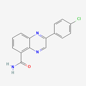 molecular formula C15H10ClN3O B1243454 2-(4-氯苯基)喹喔啉-5-甲酰胺 CAS No. 489457-66-1
