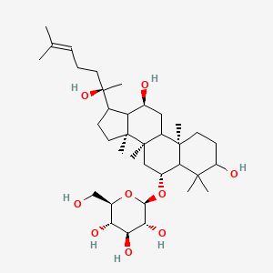 (2R,3R,4S,5S,6R)-2-[[(6R,8R,10R,12S,14S)-3,12-dihydroxy-17-[(2R)-2-hydroxy-6-methylhept-5-en-2-yl]-4,4,8,10,14-pentamethyl-2,3,5,6,7,9,11,12,13,15,16,17-dodecahydro-1H-cyclopenta[a]phenanthren-6-yl]oxy]-6-(hydroxymethyl)oxane-3,4,5-triol