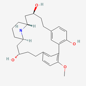 molecular formula C26H35NO4 B1243461 (9S,11R,15R,17S)-23-甲氧基-25-氮杂四环[18.3.1.12,6.111,15]六廿六-1(23),2,4,6(26),20(24),21-己烯-3,9,17-三醇 