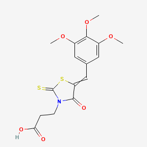 molecular formula C16H17NO6S2 B12434623 3-[4-Oxo-2-thioxo-5-(3,4,5-trimethoxy-benzylidene)-thiazolidin-3-yl]-propionic acid 