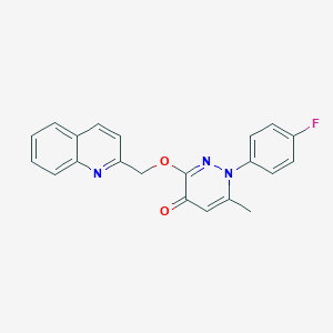 B124347 1-(4-Fluorophenyl)-6-methyl-3-(2-quinolinylmethoxy)-4(1H)-pyridazinone CAS No. 146824-88-6