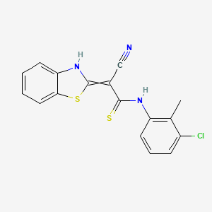 2-Benzothiazol-2-yl-3-(3-chloro-2-methyl-phenylamino)-3-mercapto-acrylonitrile