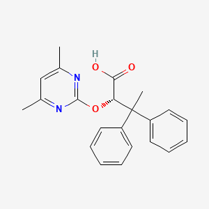 molecular formula C22H22N2O3 B1243483 (2S)-2-(4,6-Dimethylpyrimidin-2-yl)oxy-3,3-diphenylbutanoic acid 