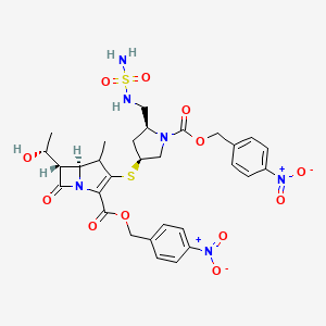 (4-nitrophenyl)methyl (5S,6S)-6-[(1R)-1-hydroxyethyl]-4-methyl-3-[(3S,5S)-1-[(4-nitrophenyl)methoxycarbonyl]-5-[(sulfamoylamino)methyl]pyrrolidin-3-yl]sulfanyl-7-oxo-1-azabicyclo[3.2.0]hept-2-ene-2-carboxylate