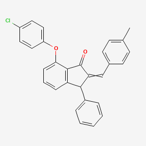 7-(4-chlorophenoxy)-2-[(4-methylphenyl)methylidene]-3-phenyl-3H-inden-1-one