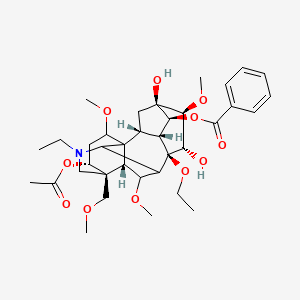 [(2R,3R,4S,5R,6S,7S,8R,13R,14R,17S)-14-acetyloxy-8-ethoxy-11-ethyl-5,7-dihydroxy-6,16,18-trimethoxy-13-(methoxymethyl)-11-azahexacyclo[7.7.2.12,5.01,10.03,8.013,17]nonadecan-4-yl] benzoate