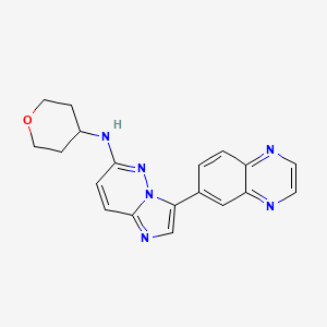 N-(Oxan-4-yl)-3-(quinoxalin-6-yl)imidazo[1,2-b]pyridazin-6-amine