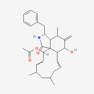 (16-Benzyl-12-hydroxy-5,7,14-trimethyl-13-methylidene-18-oxo-17-azatricyclo[9.7.0.01,15]octadeca-3,9-dien-2-yl) acetate