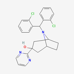molecular formula C24H23Cl2N3O B1243550 8-[Bis(2-chlorophenyl)methyl]-3-pyrimidin-2-yl-8-azabicyclo[3.2.1]octan-3-ol 