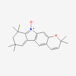 molecular formula C21H25NO2 B1243567 2,2,7,7,9,9-hexamethyl-10-oxido-8H-pyrano[2,3-b]carbazol-10-ium 