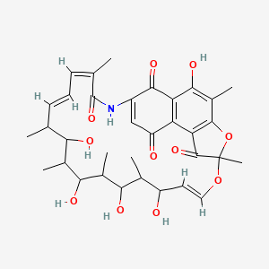 molecular formula C34H41NO11 B1243568 去甲基去乙酰利福霉素 S 