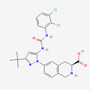 molecular formula C24H25Cl2N5O3 B1243604 (3s)-6-(3-叔丁基-5-{[(2,3-二氯苯基)氨基羰基]氨基}-1h-吡唑-1-基)-1,2,3,4-四氢异喹啉-3-羧酸 CAS No. 897369-18-5