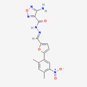 molecular formula C16H14N6O5 B1243619 4-Amino-furazan-3-carboxylic acid [5-(2,4-dimethyl-5-nitro-phenyl)-furan-2-ylmethylene]-hydrazide 