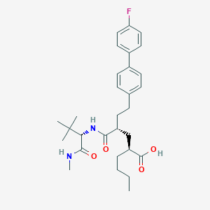 molecular formula C30H41FN2O4 B1243623 (2S,4R)-2-Butyl-4-((S)-2,2-dimethyl-1-methylcarbamoyl-propylcarbamoyl)-6-(4''-fluoro-biphenyl-4-yl)-hexanoic acid 