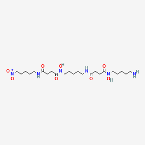 molecular formula C23H44N6O8 B1243624 N-(5-aminopentyl)-N-hydroxy-N'-[5-(hydroxy{4-[(5-nitropentyl)amino]-4-oxobutanoyl}amino)pentyl]butanediamide 