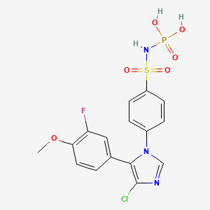 N-[4-[4-Chloro-5-(3-fluoro-4-methoxyphenyl)imidazol-1-yl]phenylsulfonyl]phosphoramidic acid