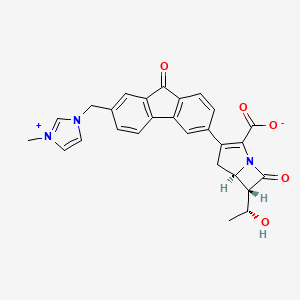 (5R,6S)-6-[(1R)-1-hydroxyethyl]-3-[7-[(3-methylimidazol-3-ium-1-yl)methyl]-9-oxofluoren-3-yl]-7-oxo-1-azabicyclo[3.2.0]hept-2-ene-2-carboxylate