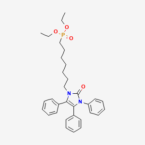 molecular formula C32H39N2O4P B1243636 Diethyl 7-(3,4,5-triphenyl-2-oxo-2,3-dihydroimidazol-1-yl)heptanephosphonate 