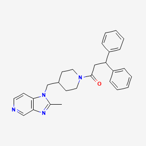 molecular formula C28H30N4O B1243659 1-[4-[(2-Methylimidazo[4,5-c]pyridin-1-yl)methyl]piperidin-1-yl]-3,3-diphenylpropan-1-one 