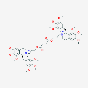 molecular formula C56H78N2O16+2 B1243662 (1R,2S,1'R,2'S)-2,2'-[(1,4-dioxobutane-1,4-diyl)bis(oxypropane-3,1-diyl)]bis[6,7,8-trimethoxy-2-methyl-1-(3,4,5-trimethoxybenzyl)-1,2,3,4-tetrahydroisoquinolinium] 