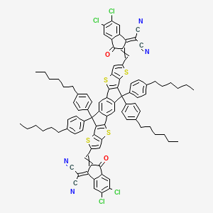 molecular formula C94H78Cl4N4O2S4 B12436694 2-[5,6-dichloro-2-[[20-[[5,6-dichloro-1-(dicyanomethylidene)-3-oxoinden-2-ylidene]methyl]-12,12,24,24-tetrakis(4-hexylphenyl)-5,9,17,21-tetrathiaheptacyclo[13.9.0.03,13.04,11.06,10.016,23.018,22]tetracosa-1(15),2,4(11),6(10),7,13,16(23),18(22),19-nonaen-8-yl]methylidene]-3-oxoinden-1-ylidene]propanedinitrile 