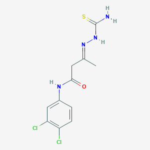 (3E)-3-(carbamothioylhydrazinylidene)-N-(3,4-dichlorophenyl)butanamide