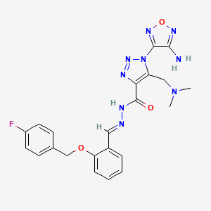 1-(4-amino-1,2,5-oxadiazol-3-yl)-5-[(dimethylamino)methyl]-N'-((1E)-{2-[(4-fluorobenzyl)oxy]phenyl}methylene)-1H-1,2,3-triazole-4-carbohydrazide