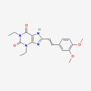 8-[(1E)-2-(3,4-dimethoxyphenyl)ethenyl]-1,3-diethyl-9H-purine-2,6-dione