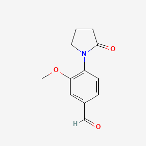 molecular formula C12H13NO3 B12436941 3-Methoxy-4-(2-oxopyrrolidin-1-yl)benzaldehyde 