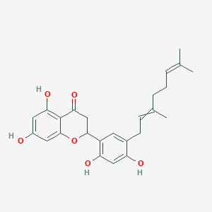 molecular formula C25H28O6 B12436946 2-[5-(3,7-Dimethylocta-2,6-dienyl)-2,4-dihydroxyphenyl]-5,7-dihydroxy-2,3-dihydrochromen-4-one 