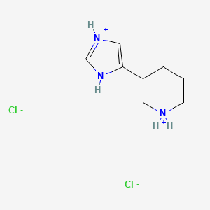 molecular formula C8H15Cl2N3 B12437009 3-(1H-imidazol-3-ium-4-yl)piperidin-1-ium dichloride 