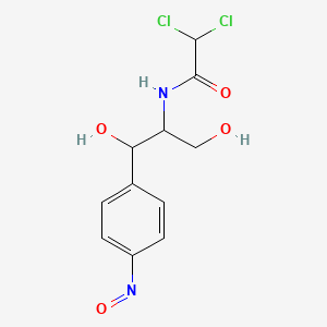 molecular formula C11H12Cl2N2O4 B1243704 2,2-Dichloro-N-[2-hydroxy-1-(hydroxymethyl)-2-(4-nitrosophenyl)ethyl]acetamide 