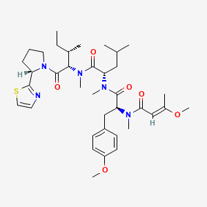 (2S)-2-[[(2S)-2-[[(E)-3-methoxybut-2-enoyl]-methylamino]-3-(4-methoxyphenyl)propanoyl]-methylamino]-N,4-dimethyl-N-[(2S,3S)-3-methyl-1-oxo-1-[(2S)-2-(1,3-thiazol-2-yl)pyrrolidin-1-yl]pentan-2-yl]pentanamide