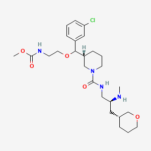 molecular formula C26H41ClN4O5 B12437121 methyl N-[2-[(3-chlorophenyl)-[(3R)-1-[[(2S)-2-(methylamino)-3-[(3R)-oxan-3-yl]propyl]carbamoyl]piperidin-3-yl]methoxy]ethyl]carbamate 