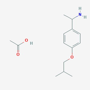 molecular formula C14H23NO3 B12437144 1-[4-(2-Methylpropoxy)phenyl]ethanamine; acetic acid 