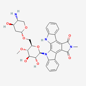 3-[(2R,3R,4R,5S,6R)-6-[[(2R,4R,5R)-5-amino-4-hydroxyoxan-2-yl]oxymethyl]-3,4-dihydroxy-5-methoxyoxan-2-yl]-13-methyl-3,13,23-triazahexacyclo[14.7.0.02,10.04,9.011,15.017,22]tricosa-1,4,6,8,10,15,17,19,21-nonaene-12,14-dione
