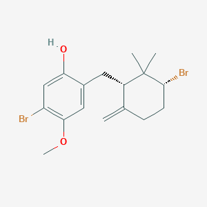 molecular formula C17H22Br2O2 B1243718 5-Bromo-2-((1S,3R)-3-bromo-2,2-dimethyl-6-methylene-cyclohexylmethyl)-4-methoxy-phenol 